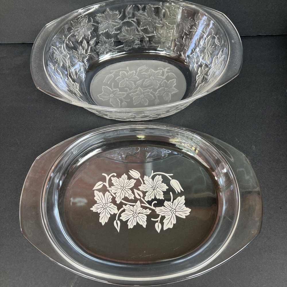 VTG Princess House Fantasia 3 Quart Oval Covered Casserole With Floral Decal Lid